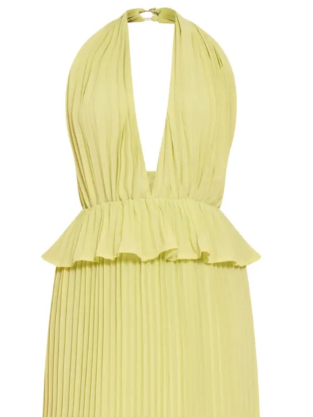lime pleated maxi dress
